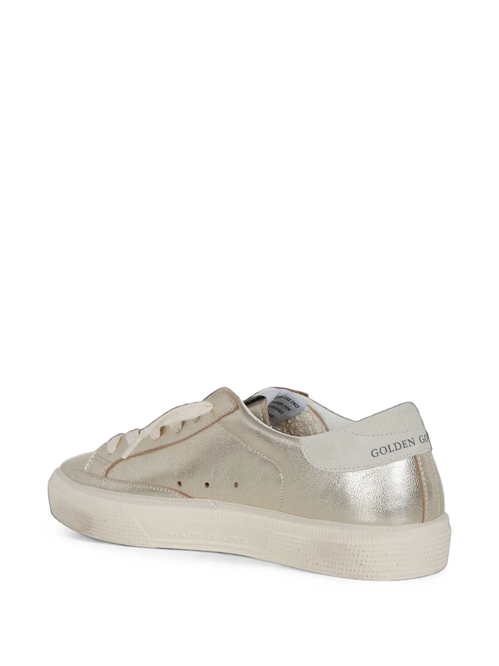 Golden Goose Kids May metallic sneakers Goud
