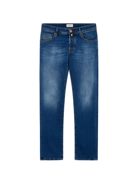 Jacob Cohën logo-patch whiskered jeans