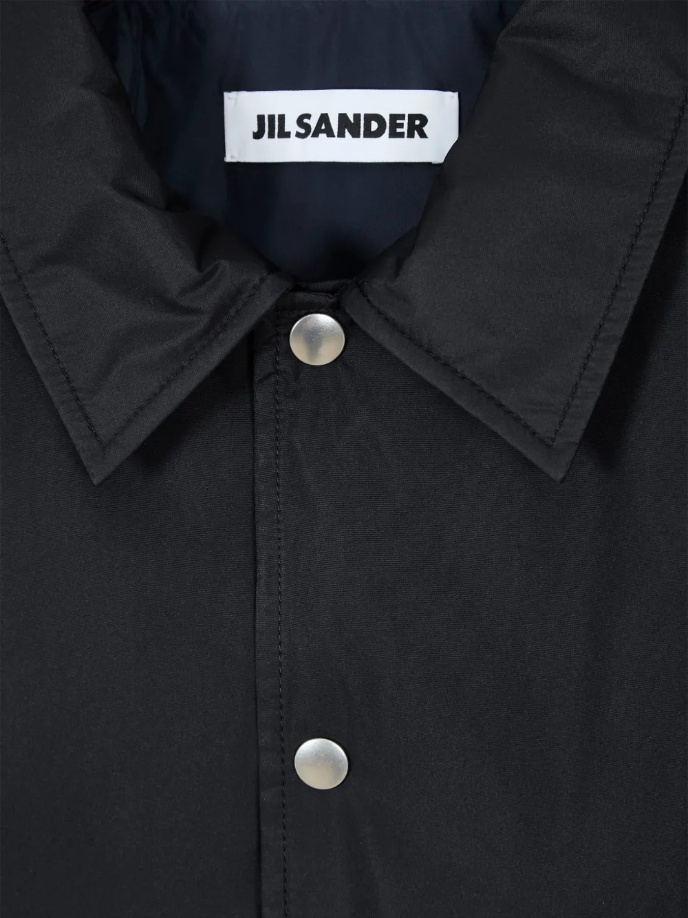 Jil Sander Jack met drukknoopsluiting en geborduurd logo Zwart
