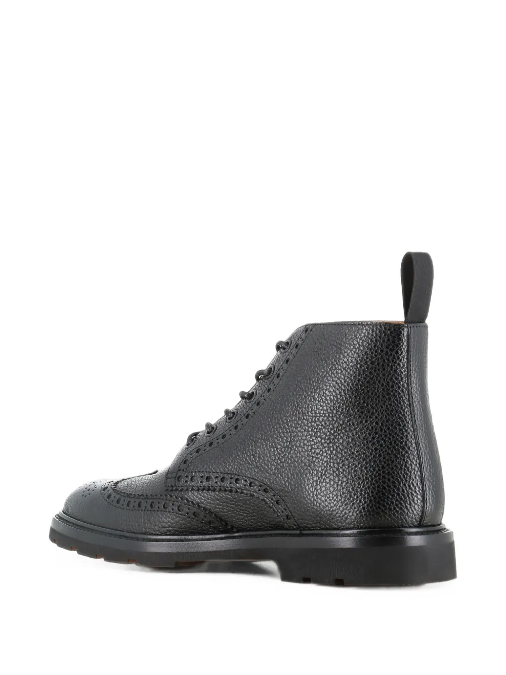 Henderson Baracco brogue-detail pebbled leather boots Zwart