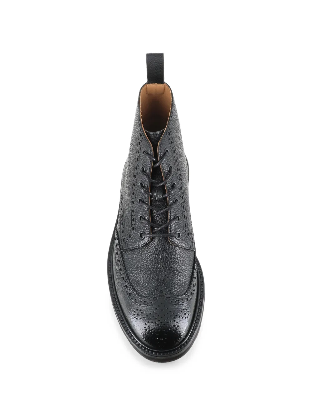 Henderson Baracco brogue-detail pebbled leather boots Zwart