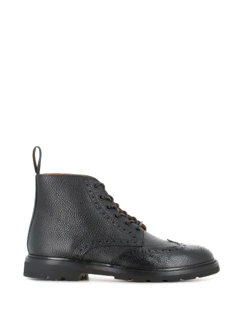 Henderson Baracco brogue-detail pebbled leather boots