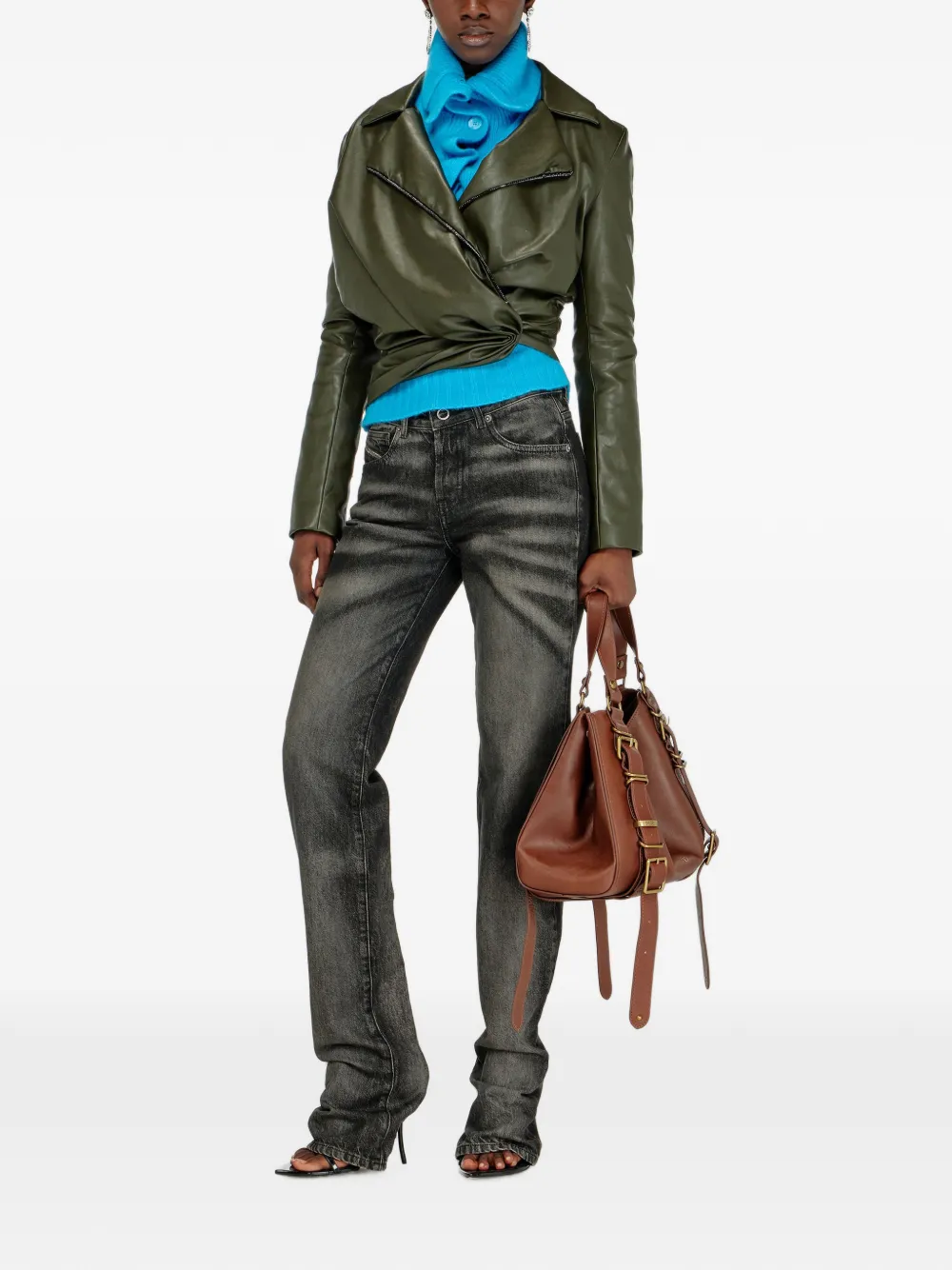 Diesel Jeans met riemlussen Zwart