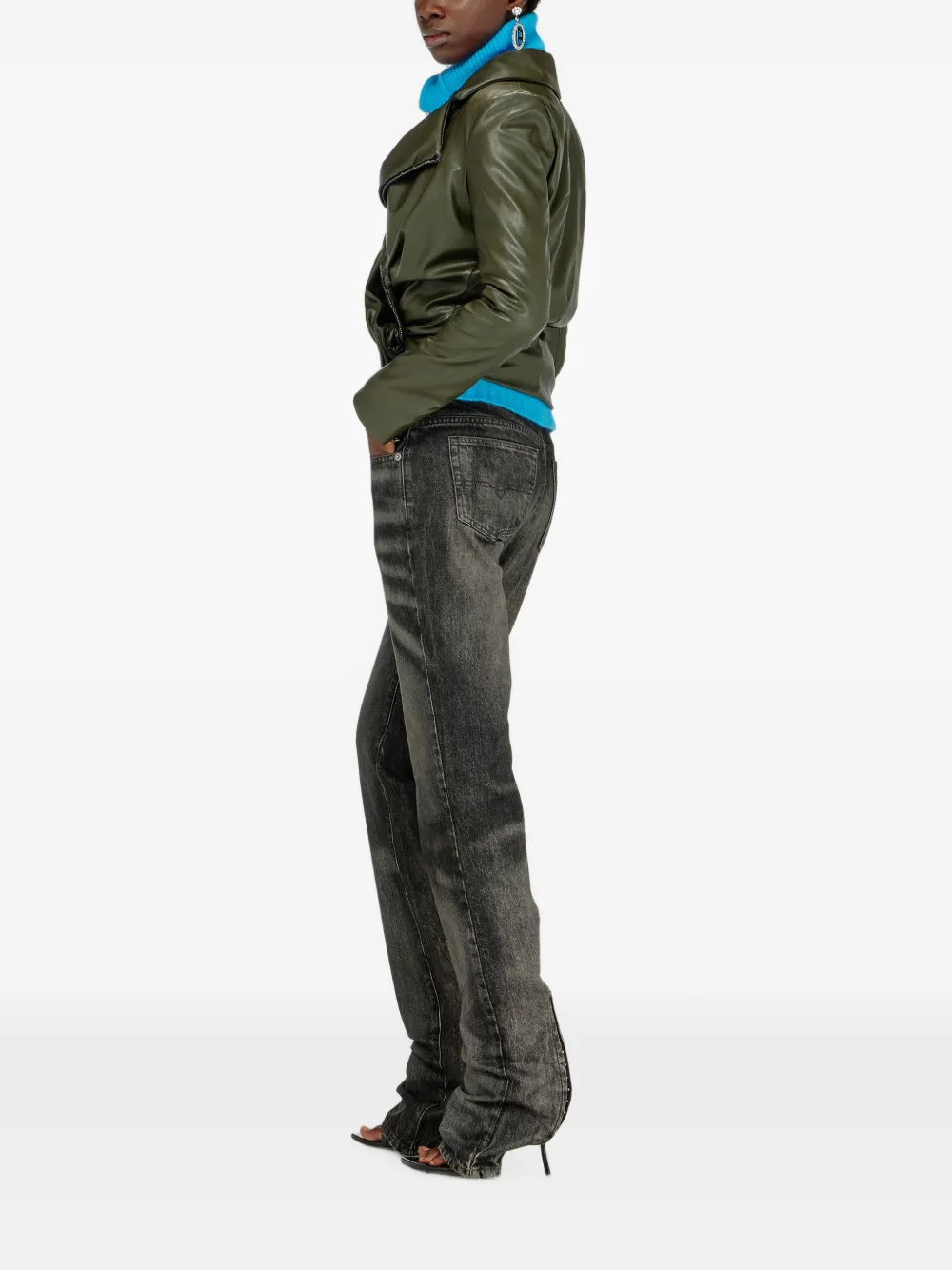 Diesel Jeans met riemlussen Zwart