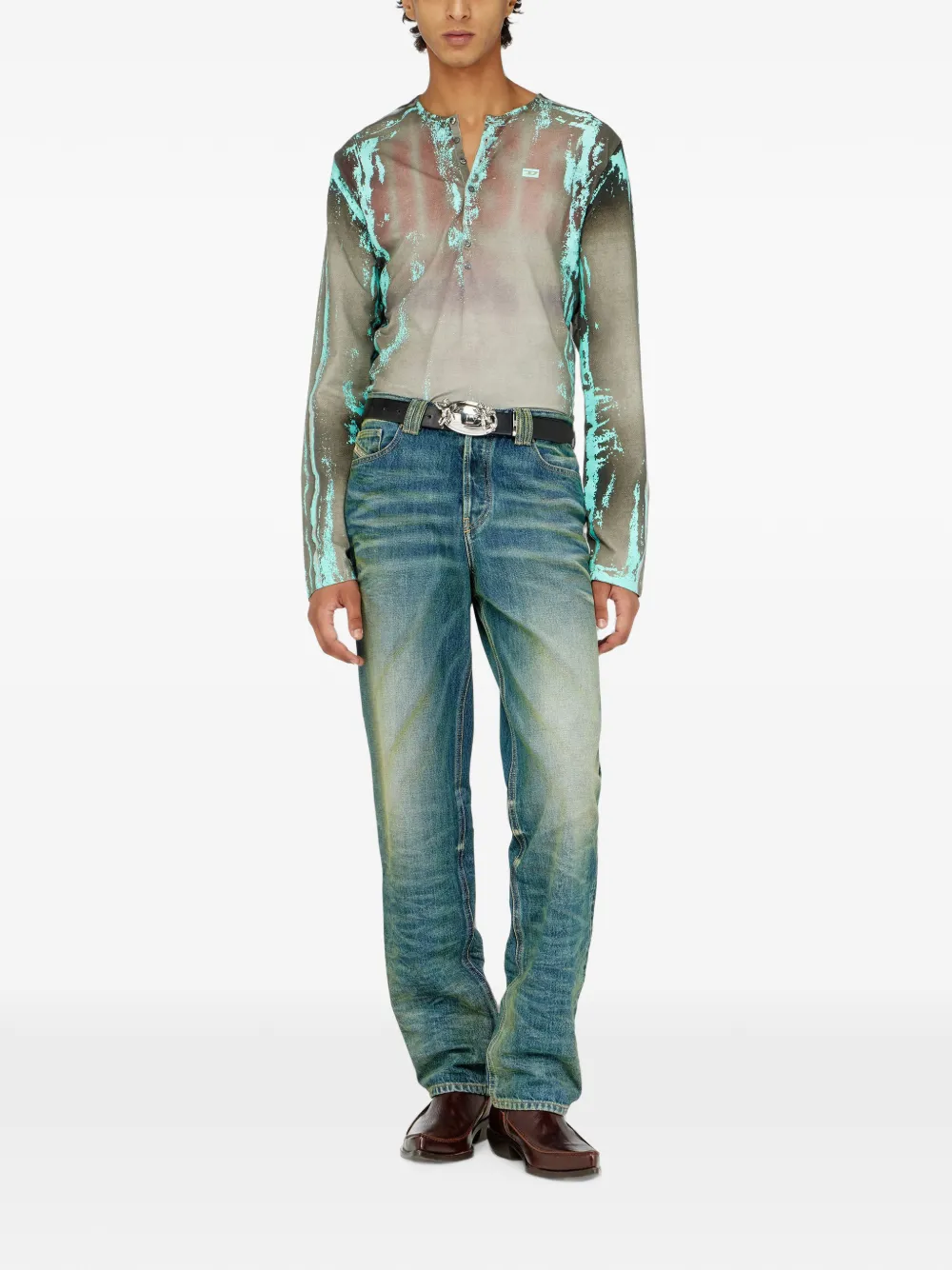 Diesel 1991 D-Voeed high-waist jeans Blauw