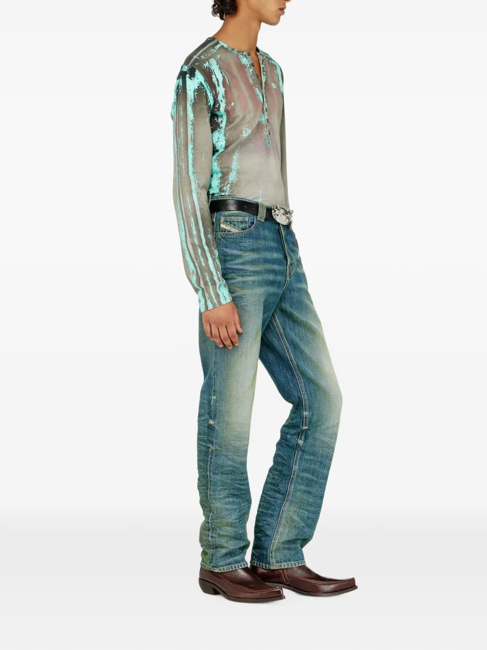 Diesel 1991 D-Voeed high-waist jeans Blauw