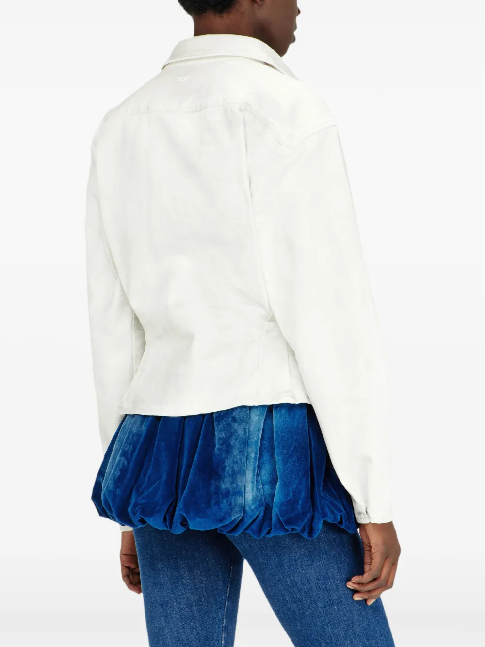 Diesel Denim blouse met logoplakkaat Wit