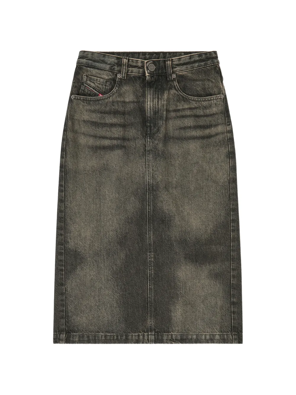 Diesel pencil skirt in dirty-effect denim