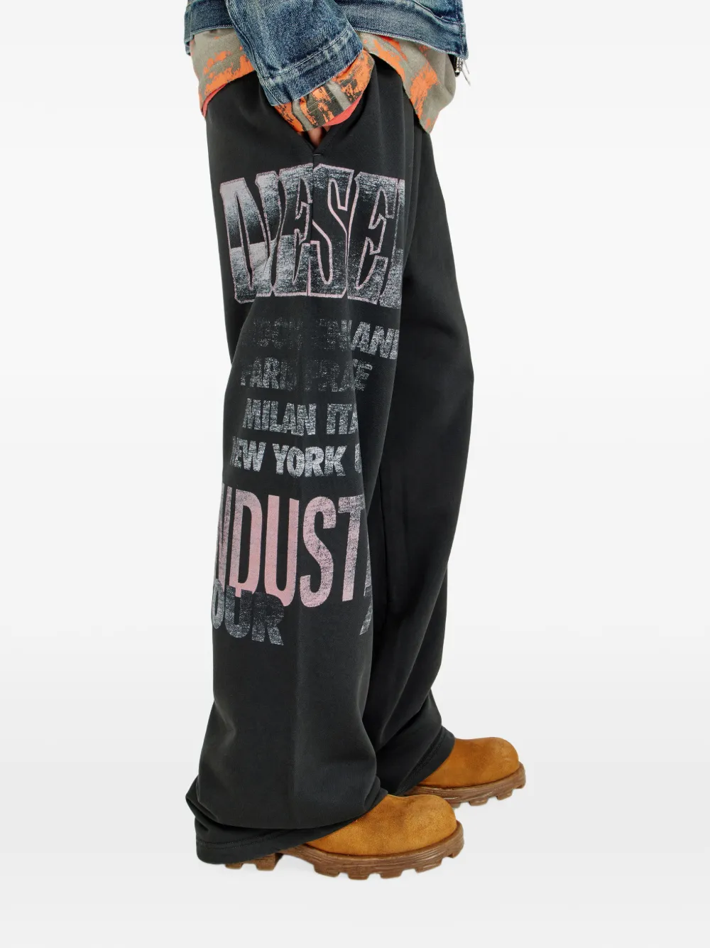 Diesel sweatpants with concert-graphics - Nero
