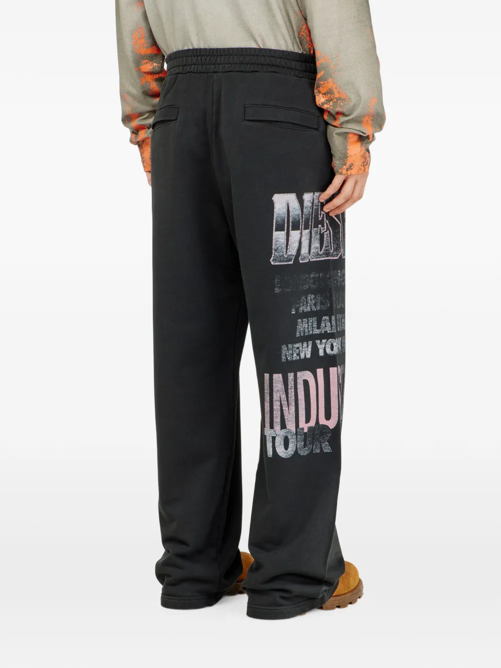 Diesel Joggingbroek met grafische concert-print Zwart