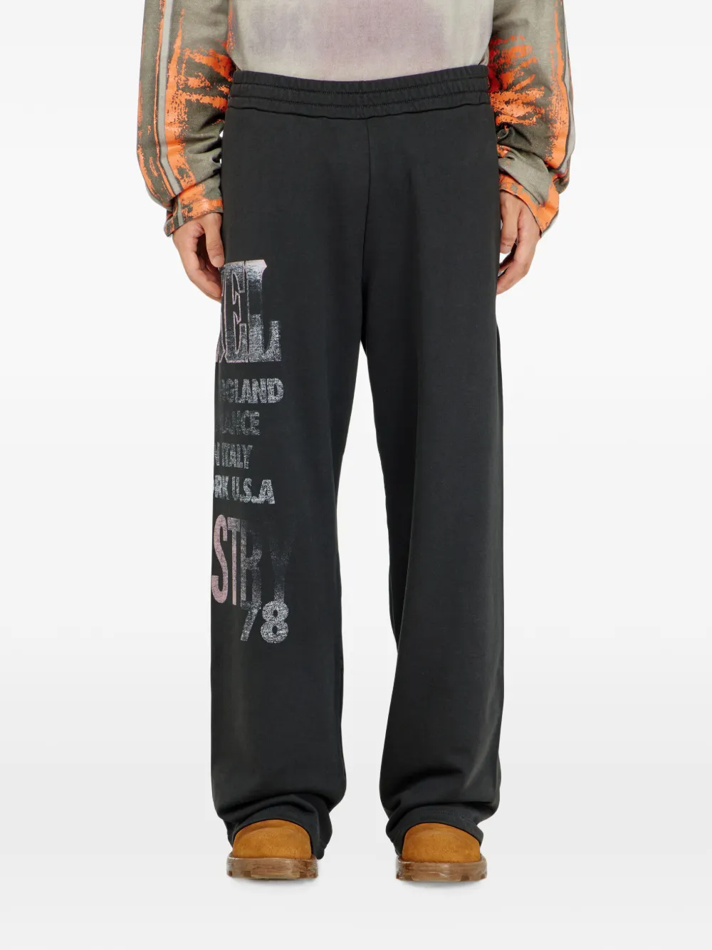 Diesel Joggingbroek met grafische concert-print Zwart