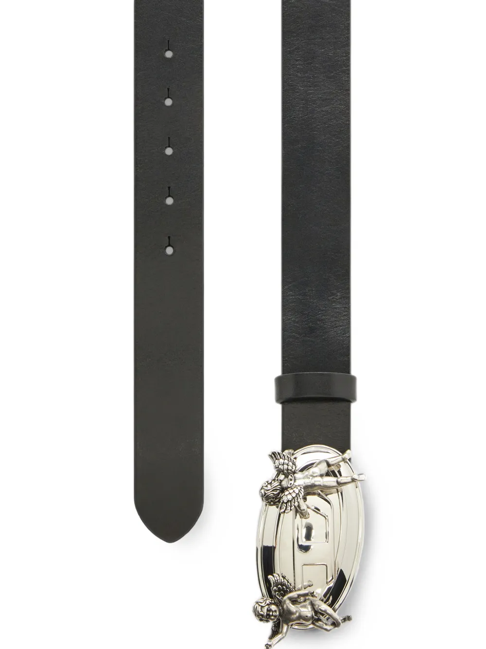 Diesel 3 5 cm leren riem met Oval D-gesp Zwart