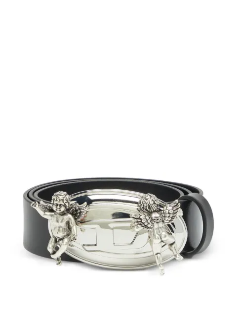 Diesel 3.5cm leather belt with cherub Oval D buckle