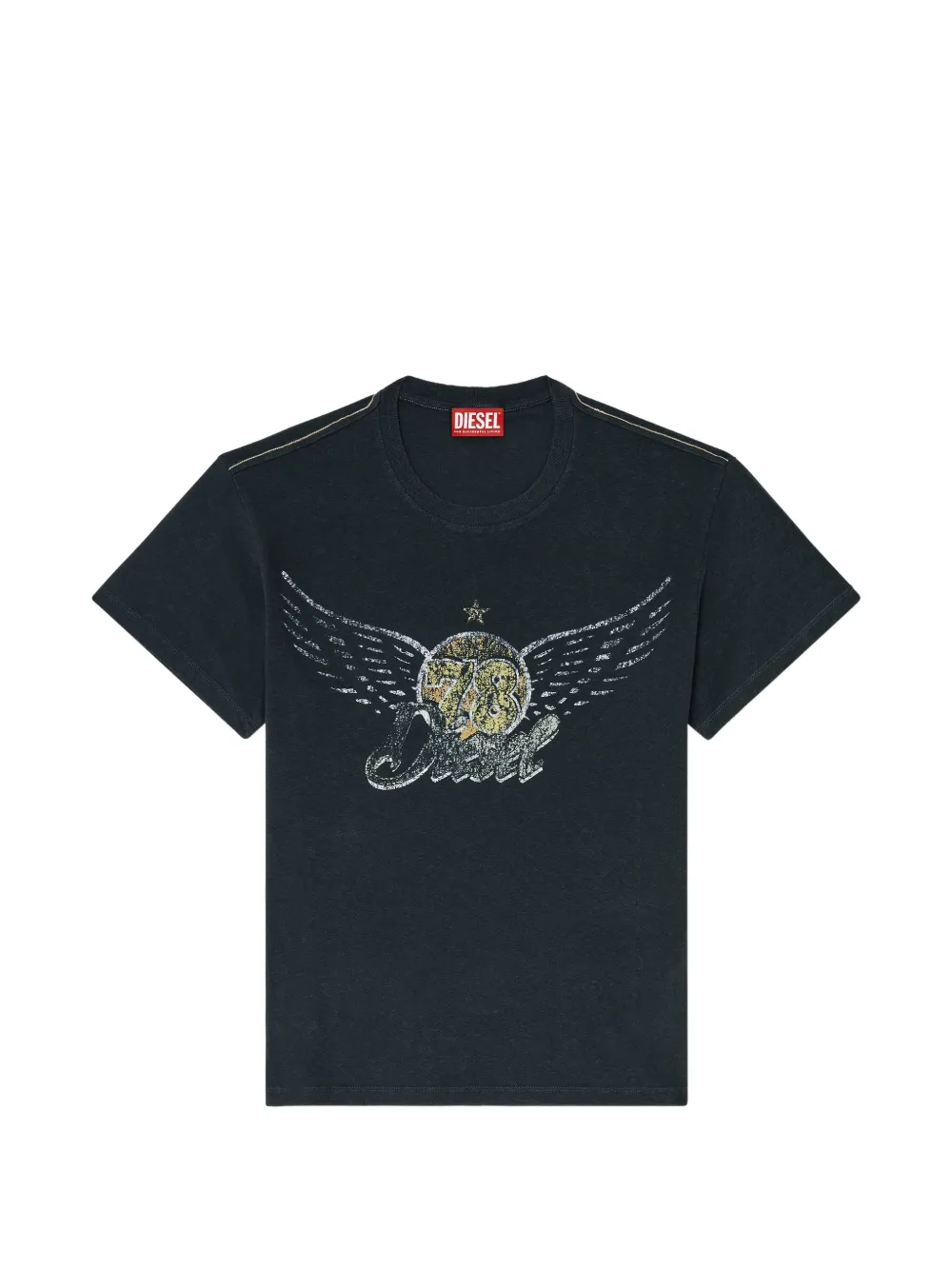 Diesel cotton-hemp T-shirt with concert graphics - Nero