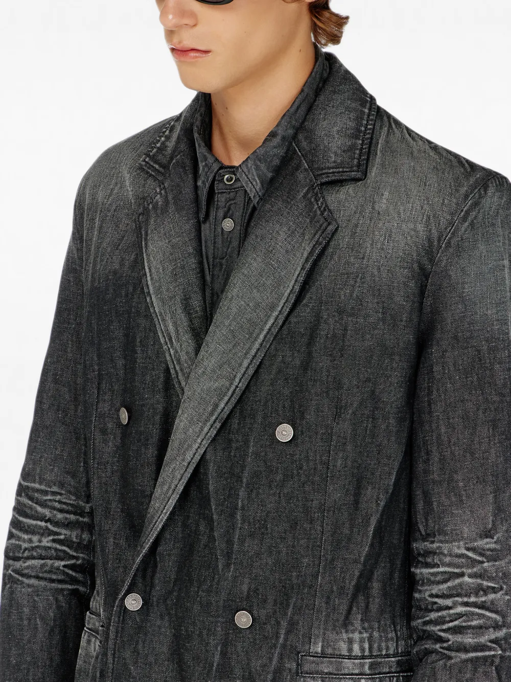 Diesel Blazer met dubbele rij knopen Zwart