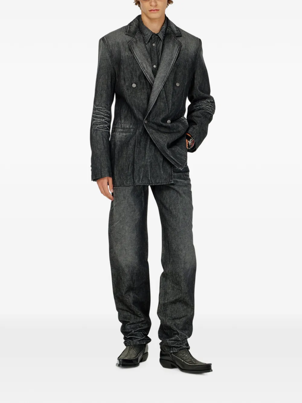 Diesel Blazer met dubbele rij knopen Zwart