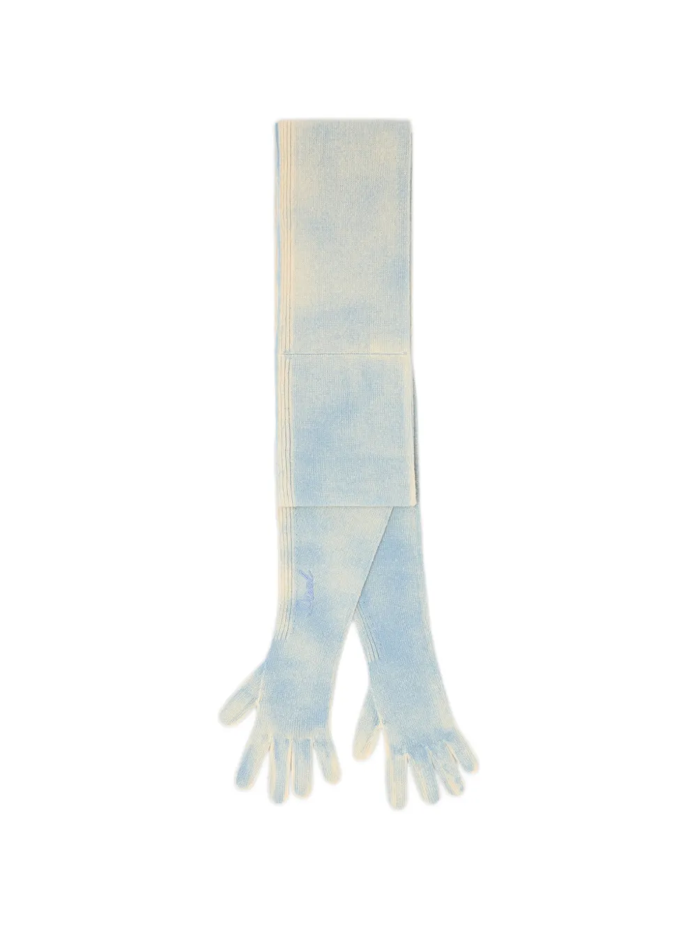 Diesel hybrid glove-scarf in two-tone wool - Blu