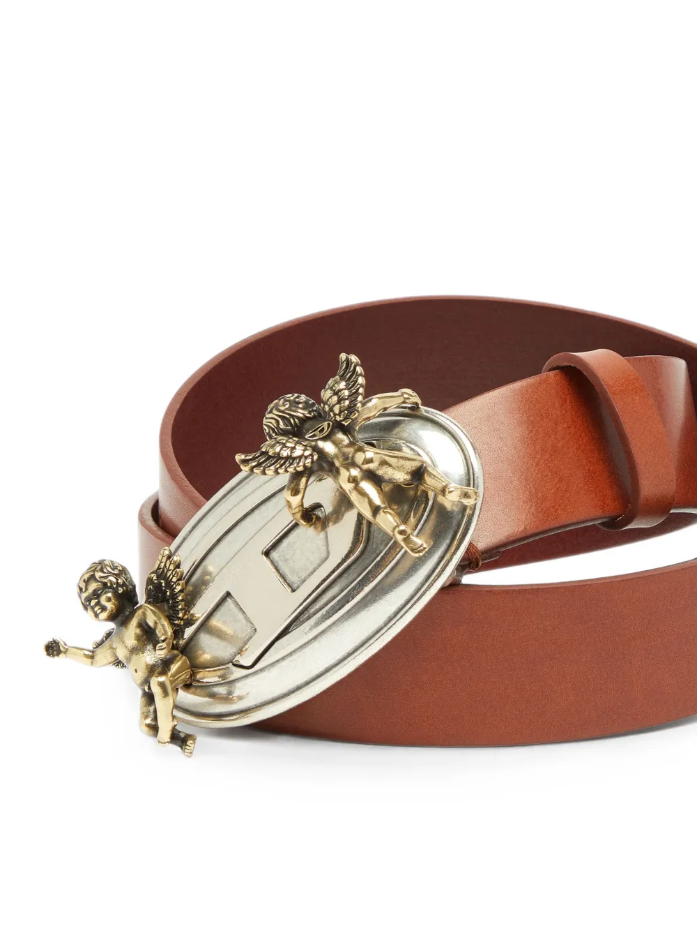 Diesel 3 5 cm leren riem met Oval D-gesp Bruin