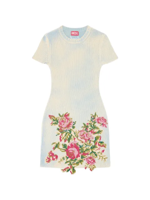 Diesel robe courte en laine mélangée à fleurs