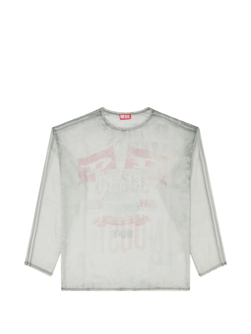 Diesel sheer chiffon top with concert graphics - Grigio