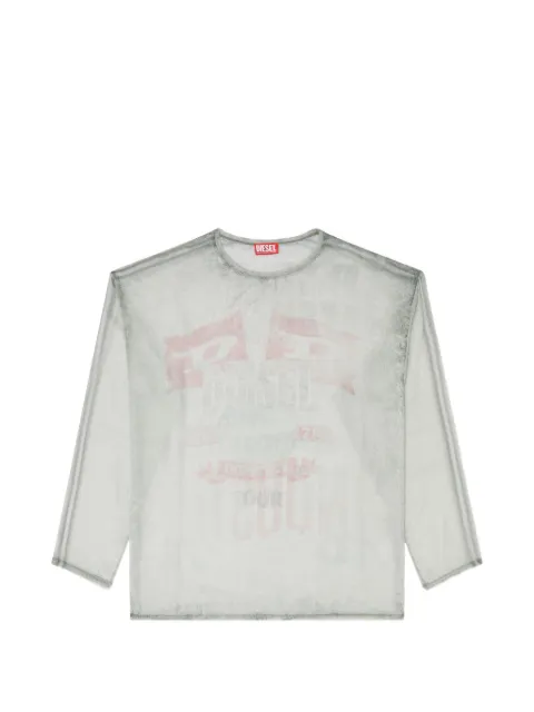 Diesel sheer chiffon top with concert graphics