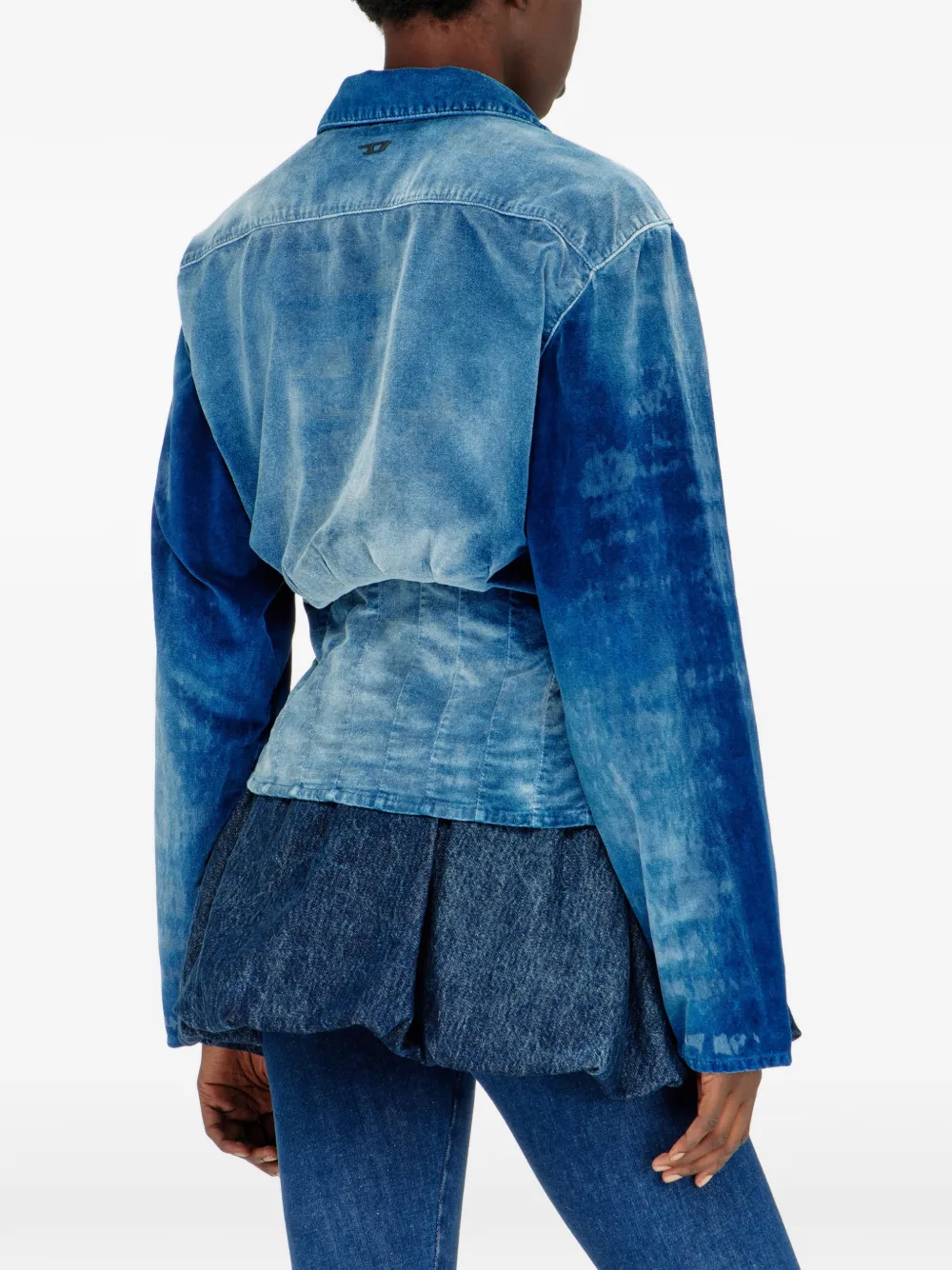 Diesel shirt in velvet denim Blauw