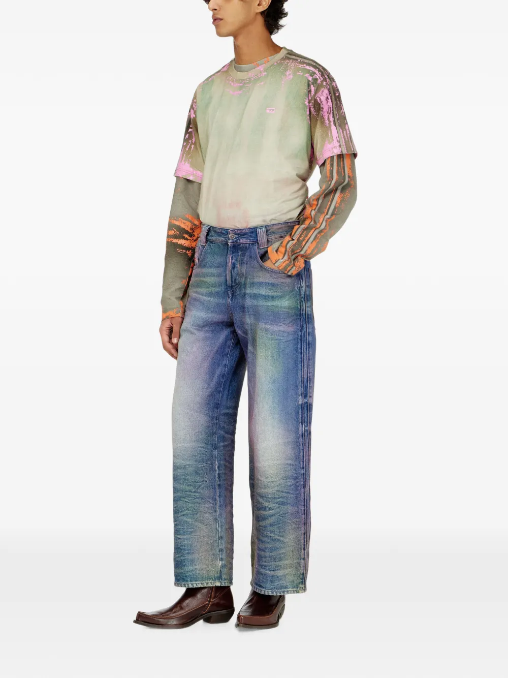 Diesel 1982 D-Hakou high-waist jeans Blauw