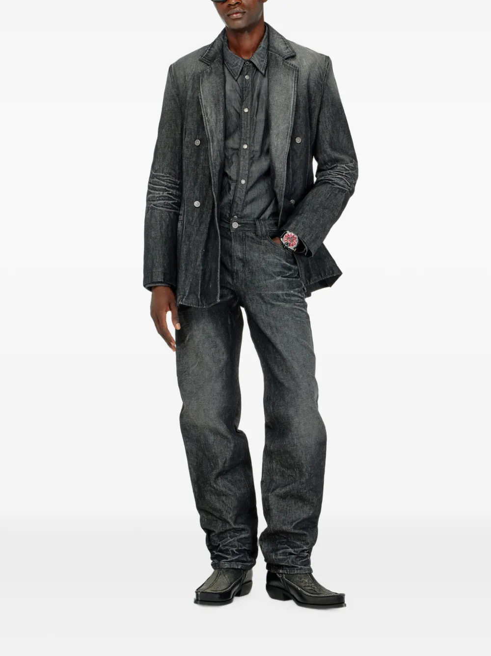 Diesel 1991 D-Voeed high-waist jeans Zwart