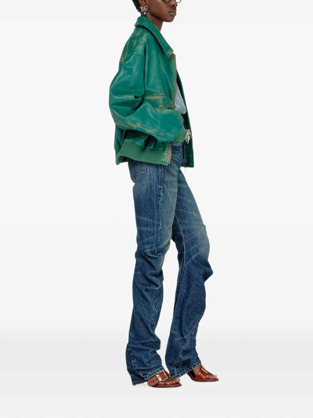 Diesel D-Twisty jeans met toelopende pijpen Blauw