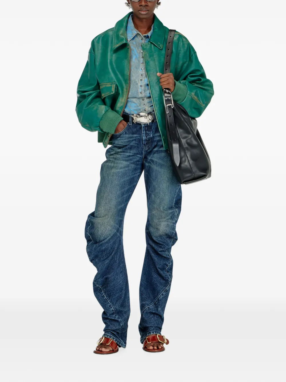 Diesel D-Twisty jeans met toelopende pijpen Blauw