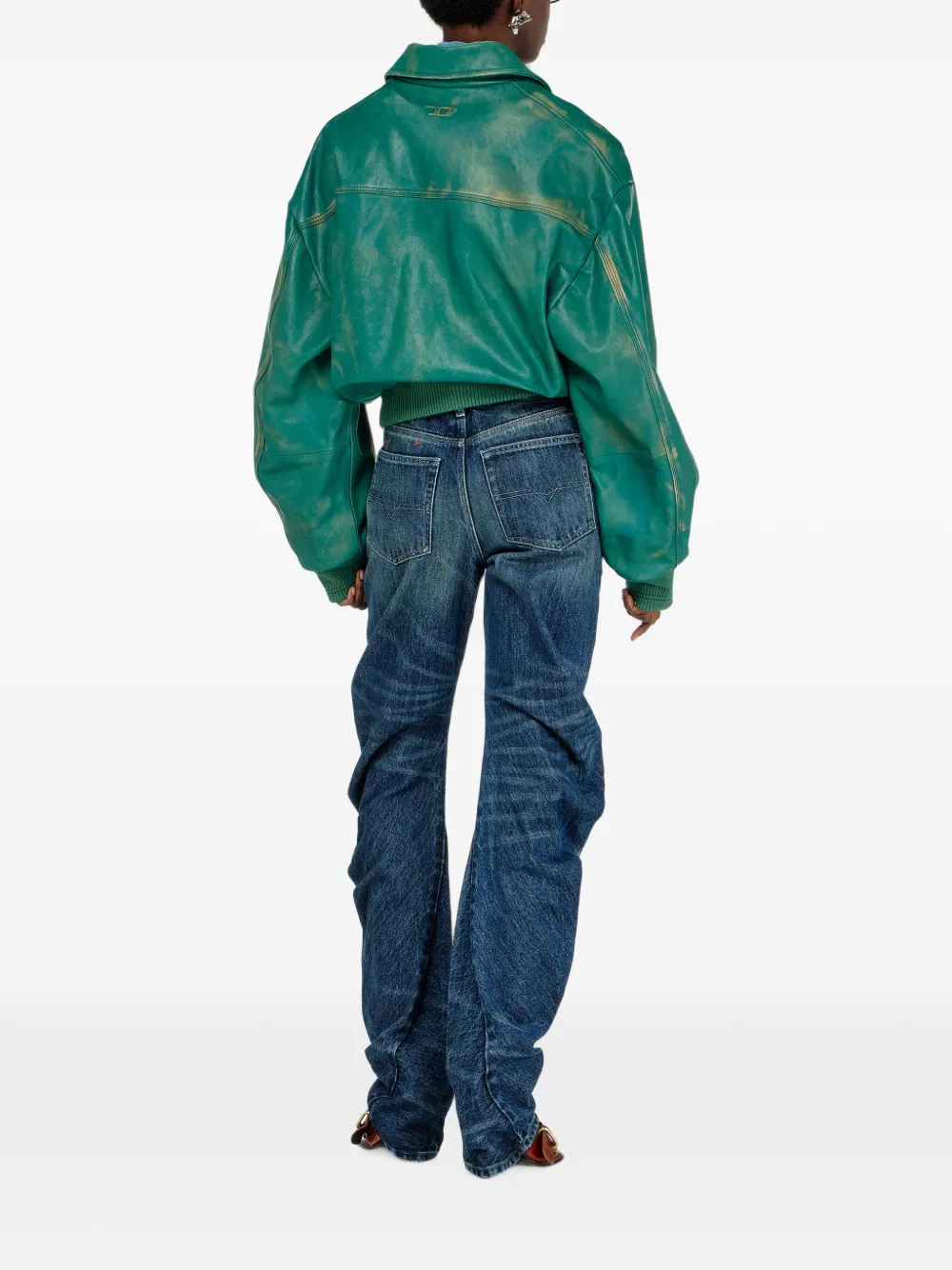 Diesel D-Twisty jeans met toelopende pijpen Blauw
