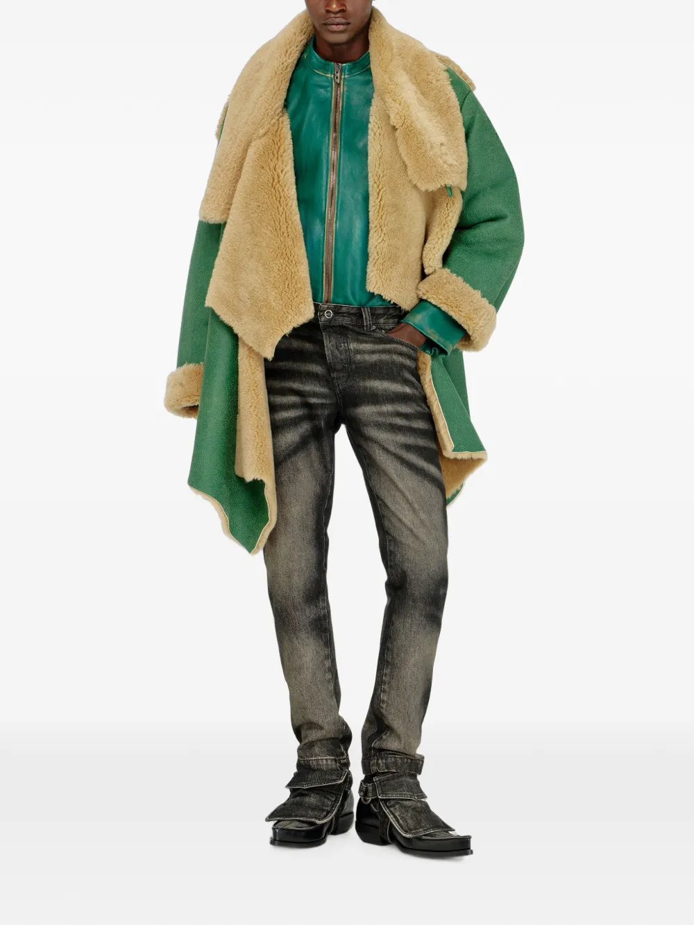 Diesel D-Ghetvyl jeans met gaiter-constructie Grijs
