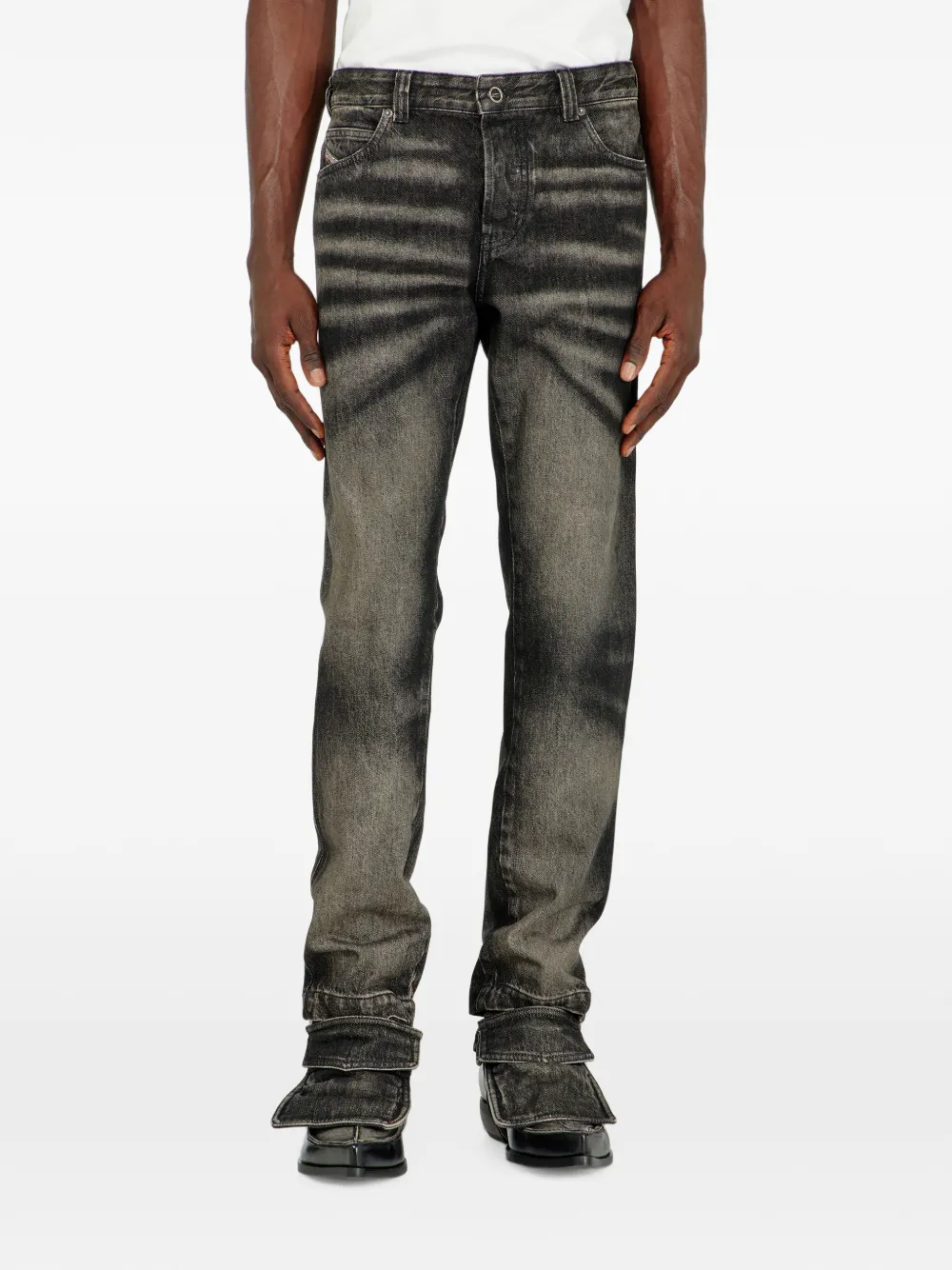 Diesel D-Ghetvyl jeans met gaiter-constructie Grijs
