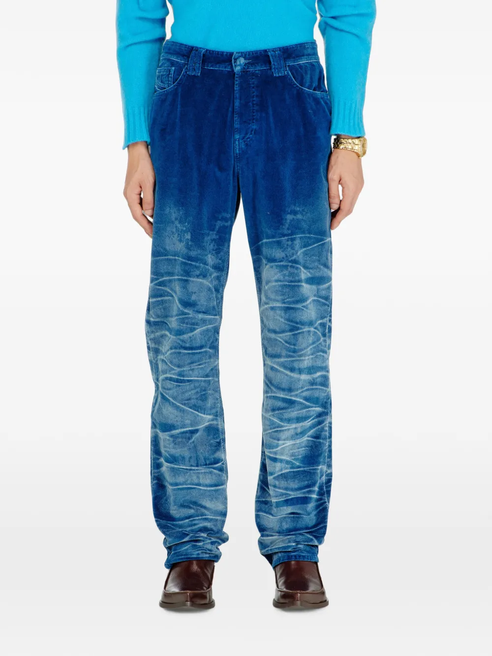 Diesel 1991 D-Voeed jeans met laserbehandeling Blauw