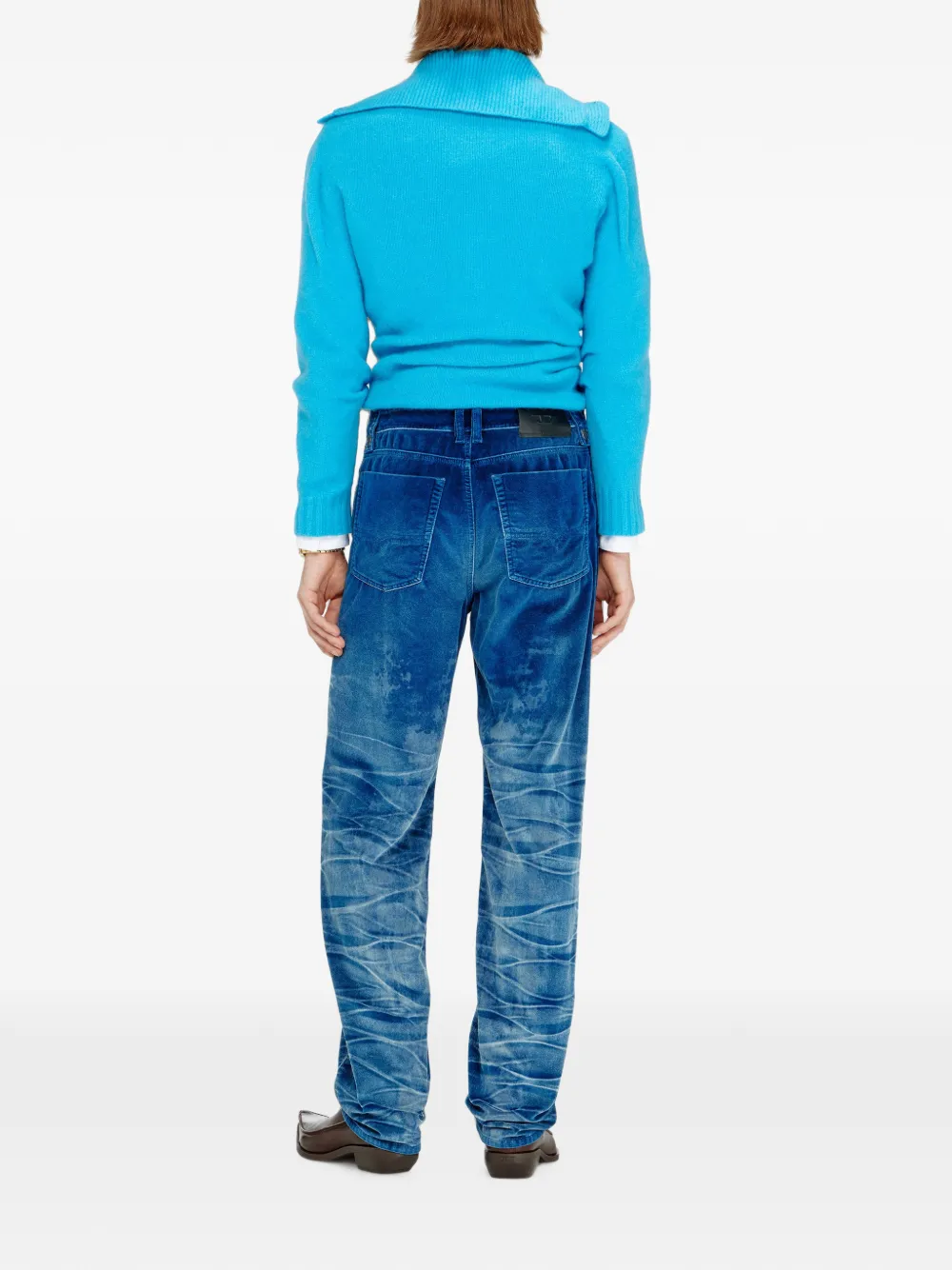 Diesel 1991 D-Voeed jeans met laserbehandeling Blauw