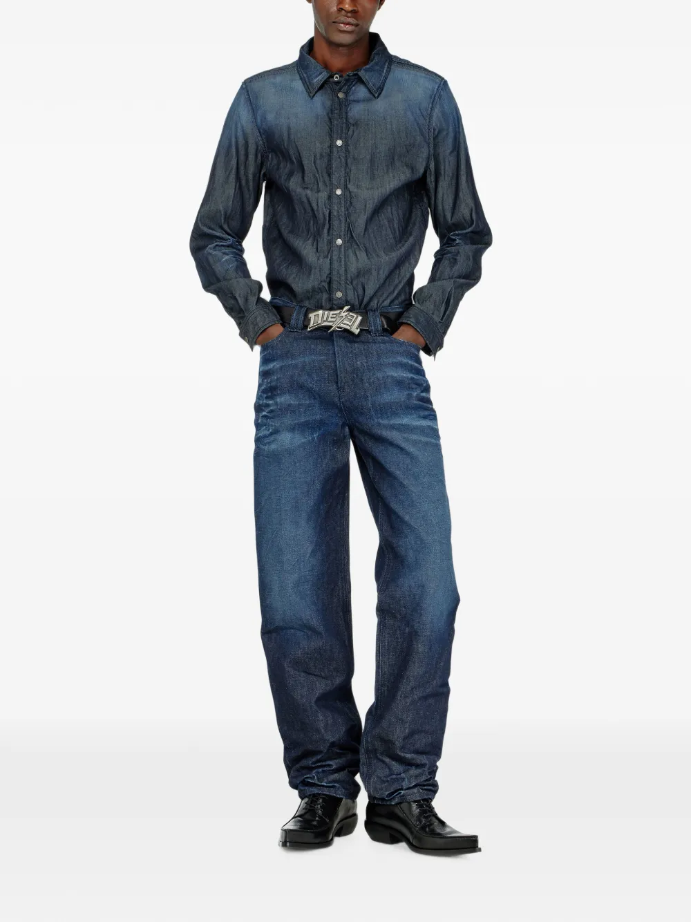 Diesel 1991 D-Voeed high-waist jeans Blauw