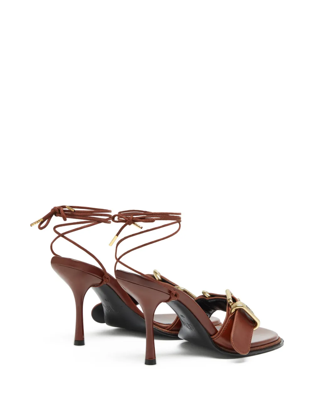 Diesel D-Cocco leren sandalen met enkelbandje Bruin