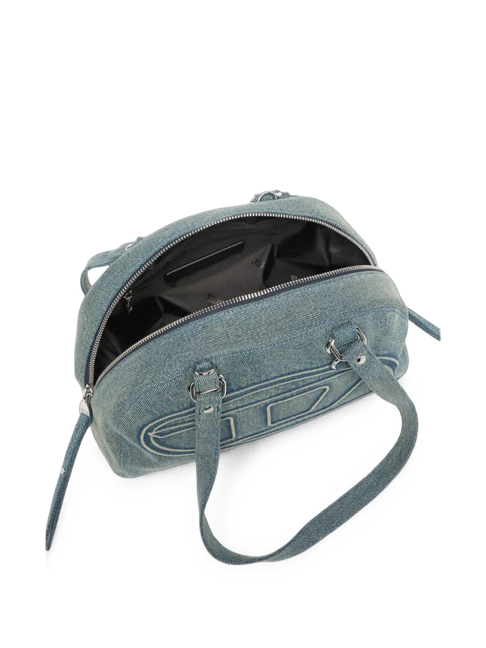 Diesel 1DR denim schoudertas met Oval D-logo Blauw