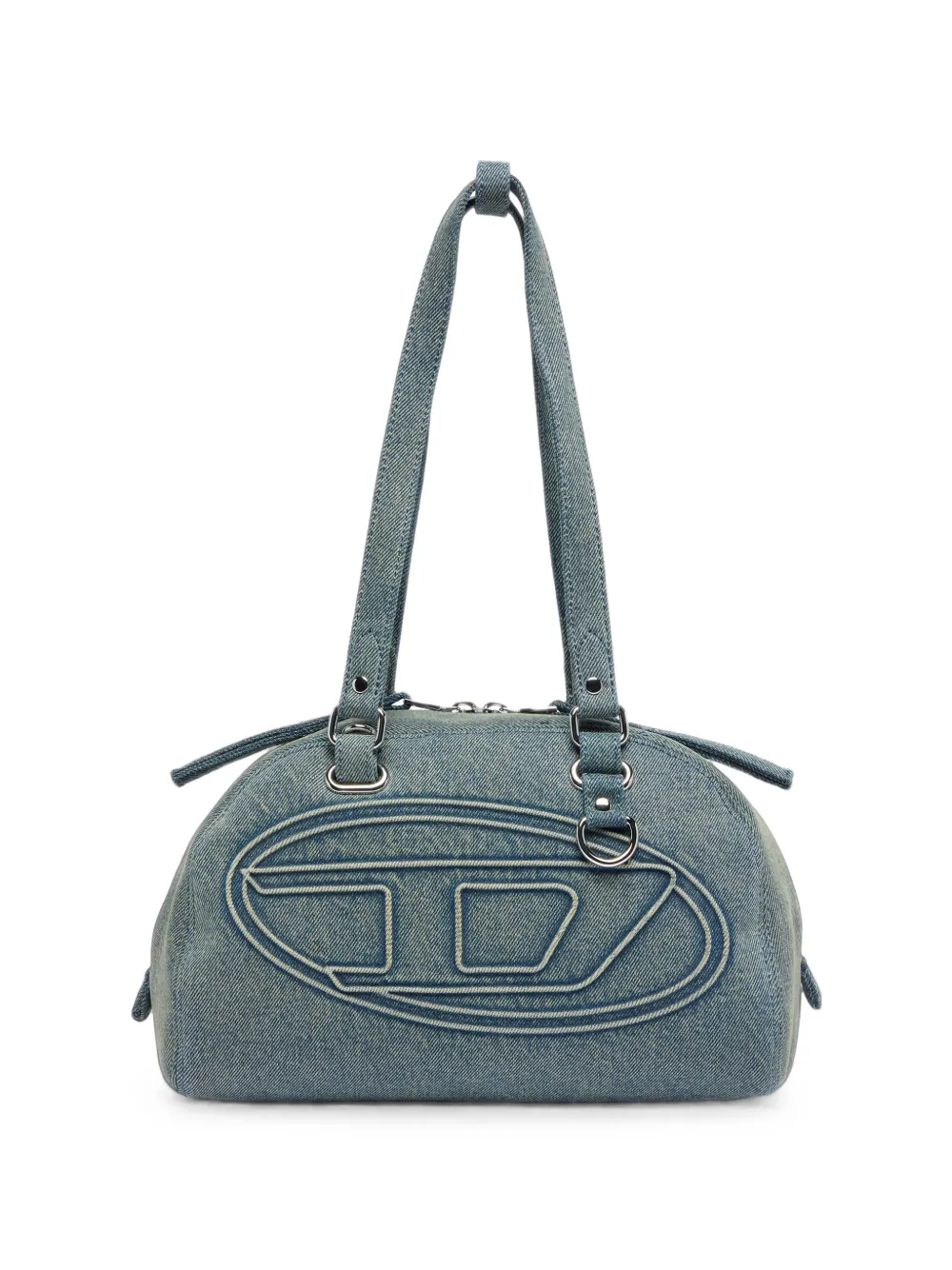 Diesel 1DR dome-shoulder bag in denim with Oval D logo - Blu