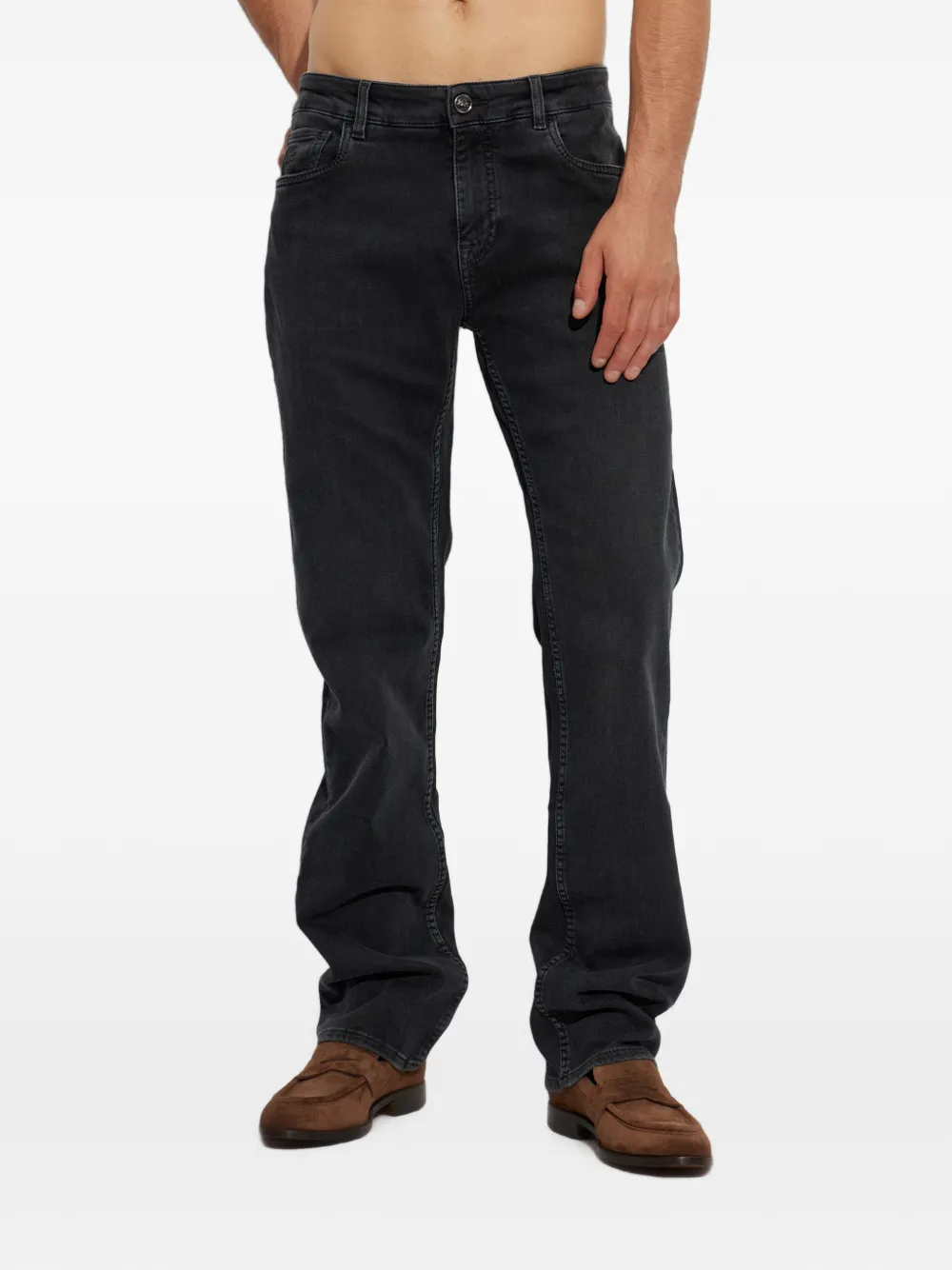 ETRO logo-embroidered jeans Zwart