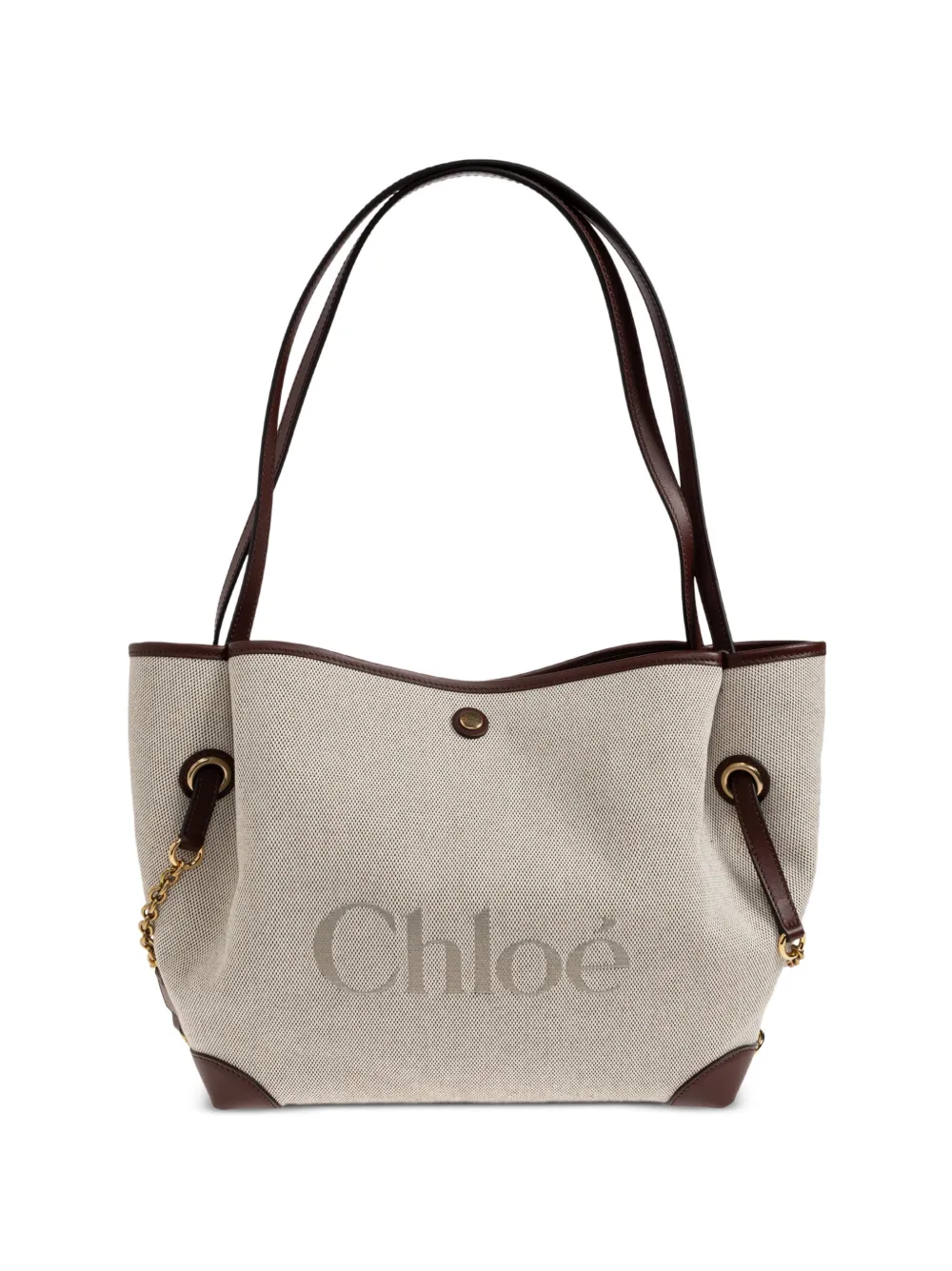 Chloé Chloé Clover double-carry bag in canvas - Toni neutri