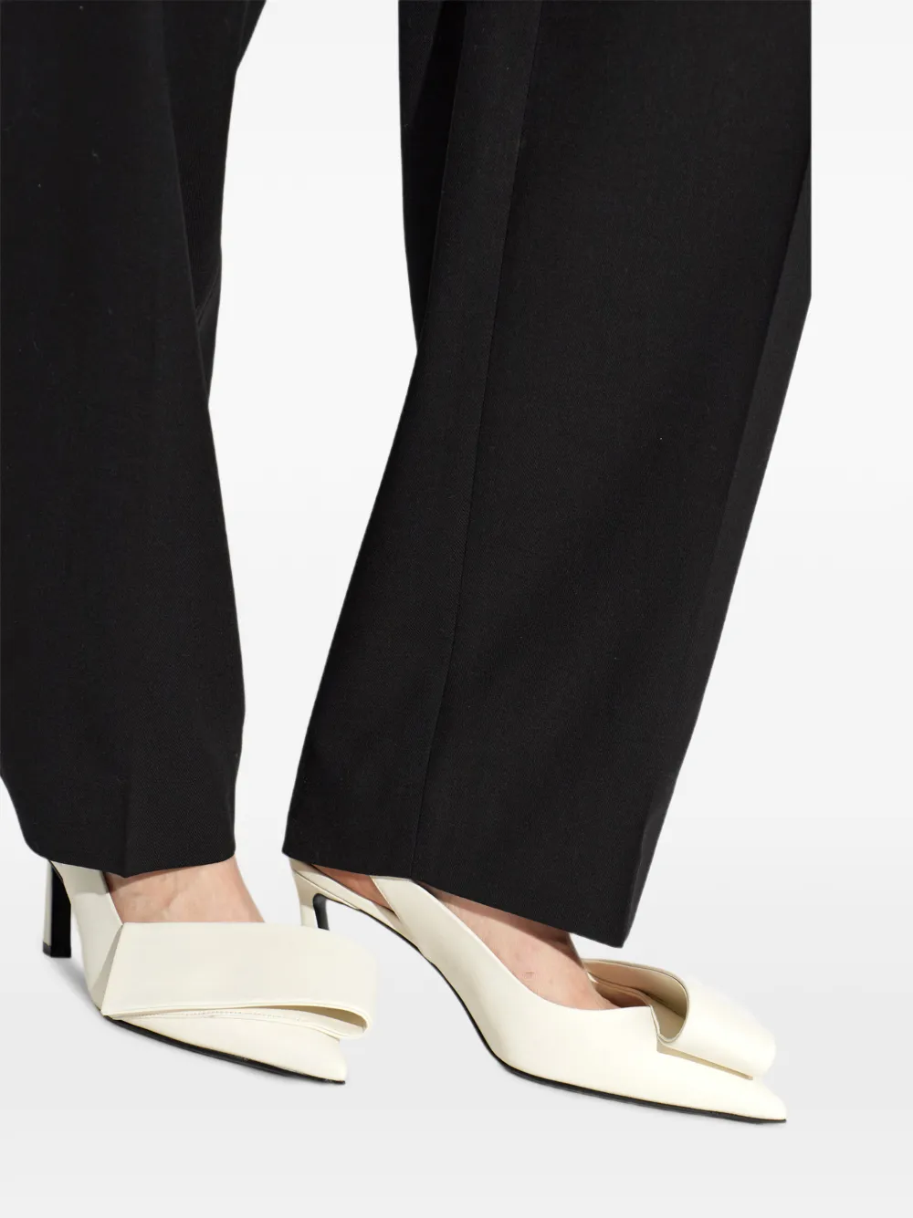Givenchy Twisted Ribbon slingbacks pumps in leather Beige