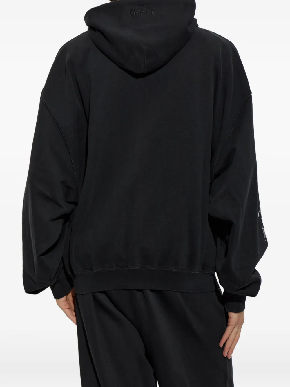 VETEMENTS Hoodie met logoprint en rits Zwart