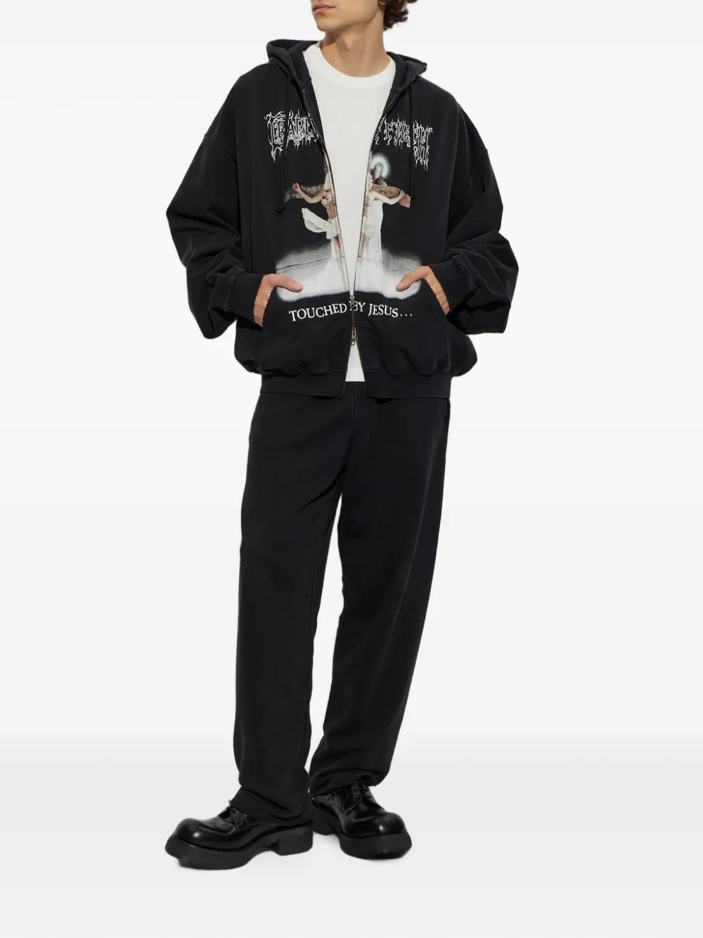 VETEMENTS slogan-print crew-neck T-shirt Wit