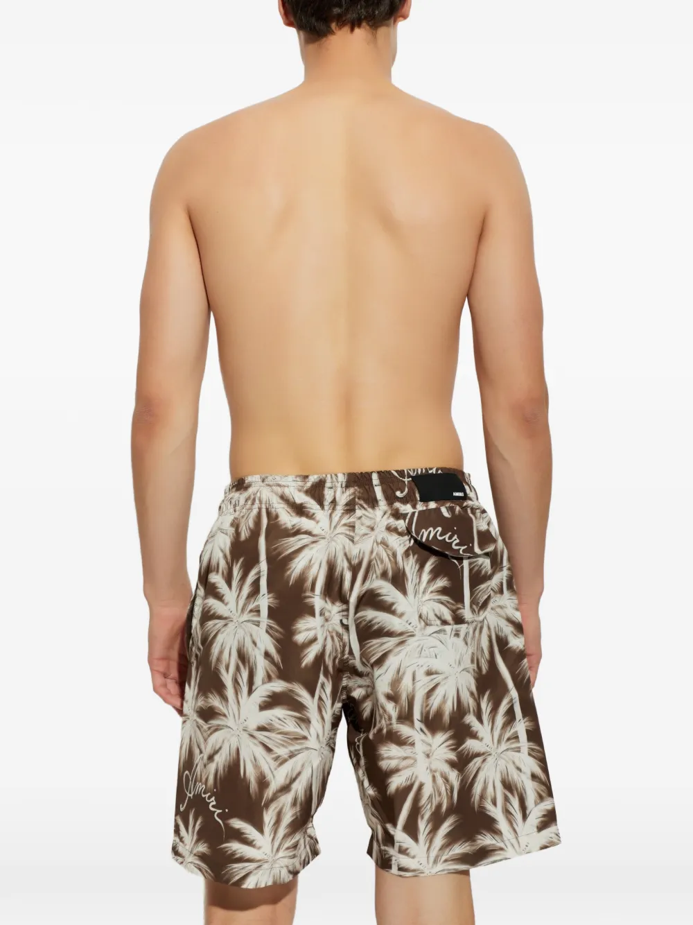 AMIRI Zwembroek met palmboomprint Bruin