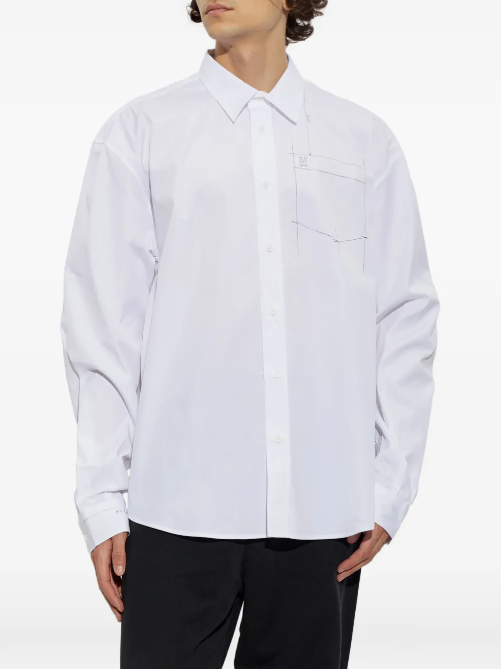 VETEMENTS graphic-print long-sleeve shirt Wit