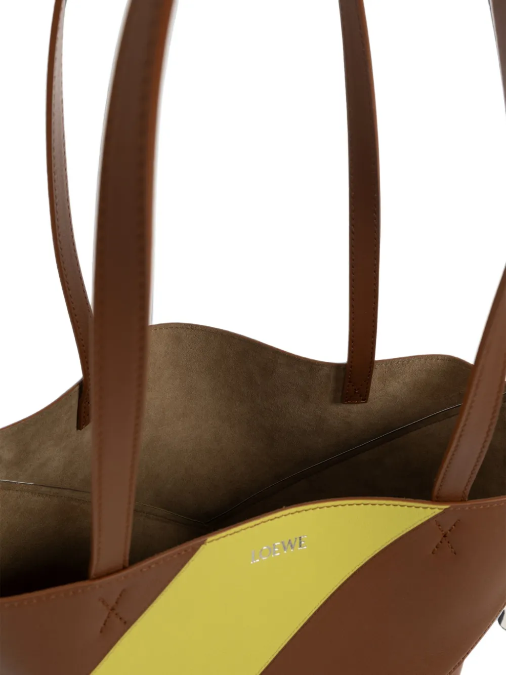 LOEWE Medium Puzzle Fold shopper van klassiek kalfsleer Bruin