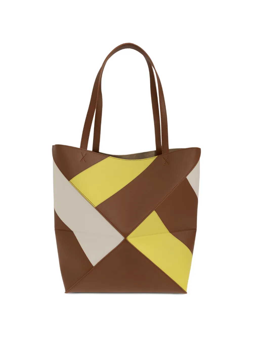 LOEWE Medium Puzzle Fold shopper van klassiek kalfsleer Bruin