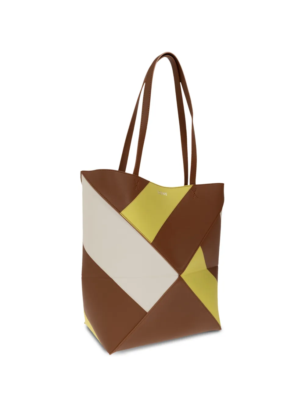 LOEWE Medium Puzzle Fold shopper van klassiek kalfsleer Bruin