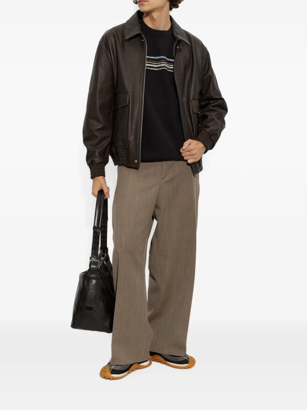 PS Paul Smith Trui met geborduurd logo en streep Zwart